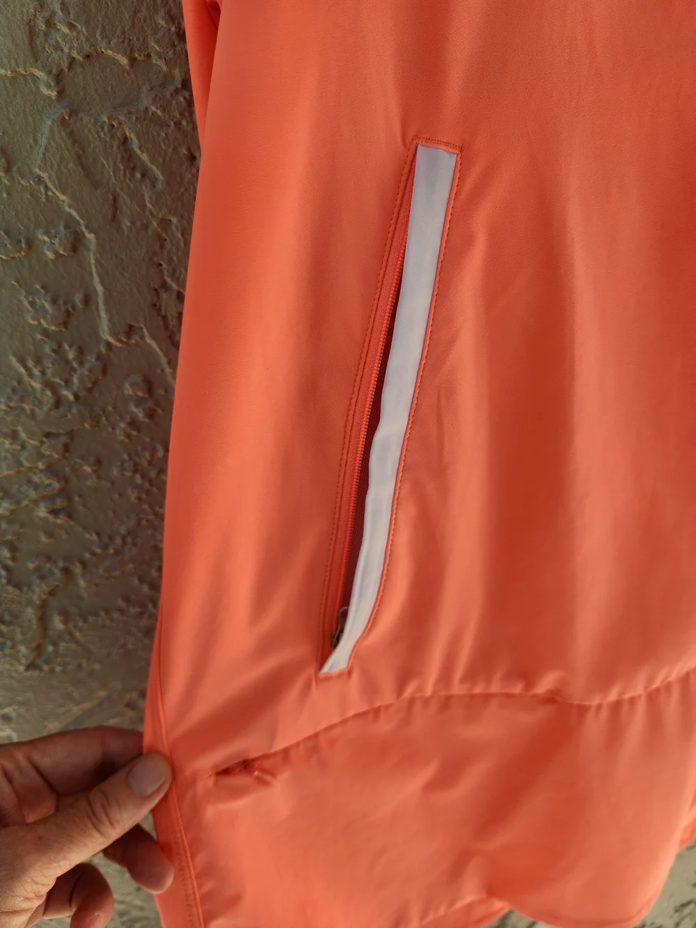 Lululemon Sun Showers Jacket in the color Watermelon Coral/White. Size 8